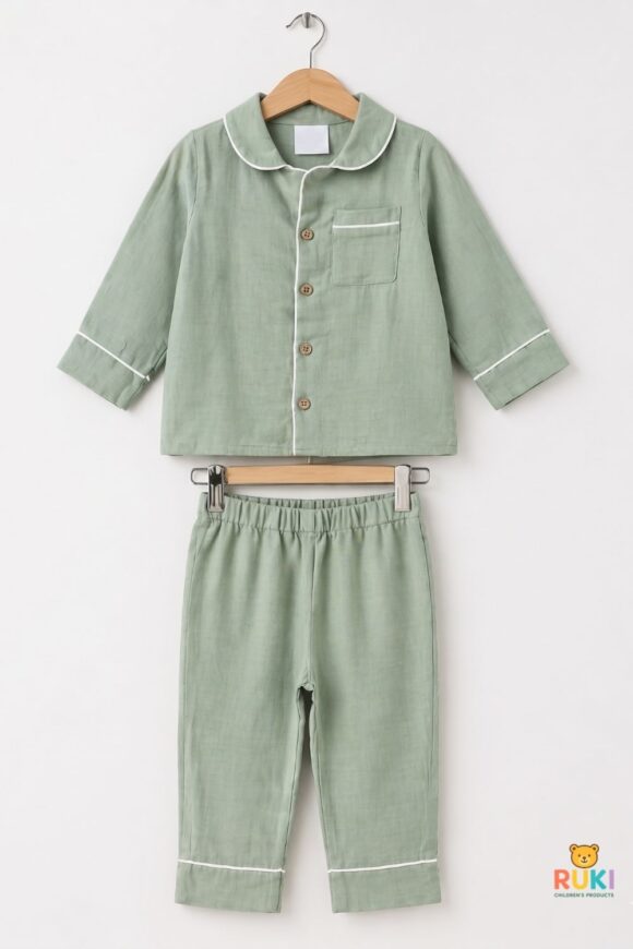 Müslin Kumaş Çocuk Pijama Takımı