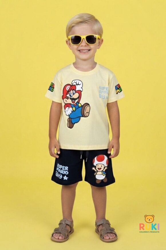 Erkek Çocuk Mario T-shirt Şort Takım